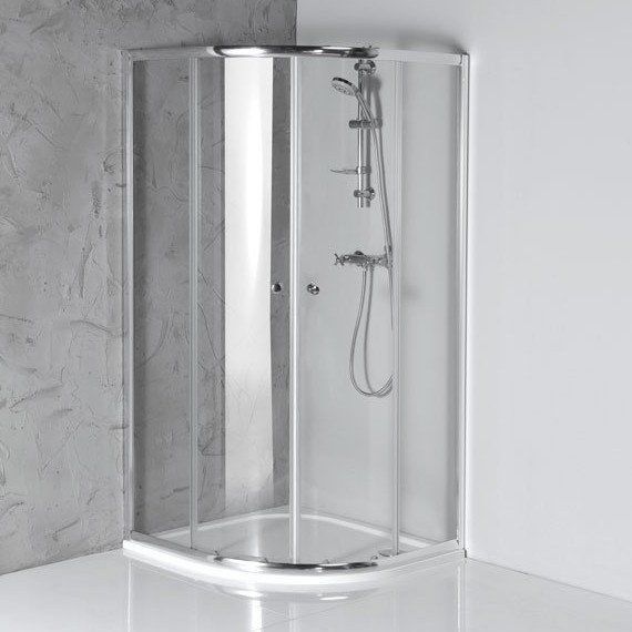 Aqualine - Arleta - Kwartronde Douchecabine - Chroom - 80x80cm