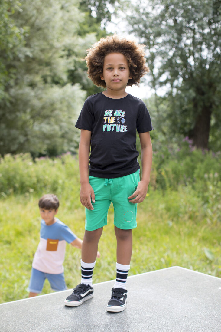 MOODSTREET groene moodstreet korte broek sweatshort with sidepockets