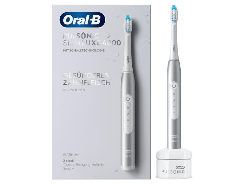 Oral-B Schallzahnbürste Pulsonic Slim Luxe 4000 Platin Elektrische Zahnbürste