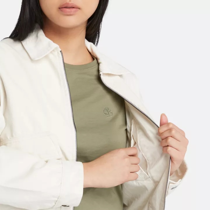 Veste en toile délavée Strafford pour femme en blanc