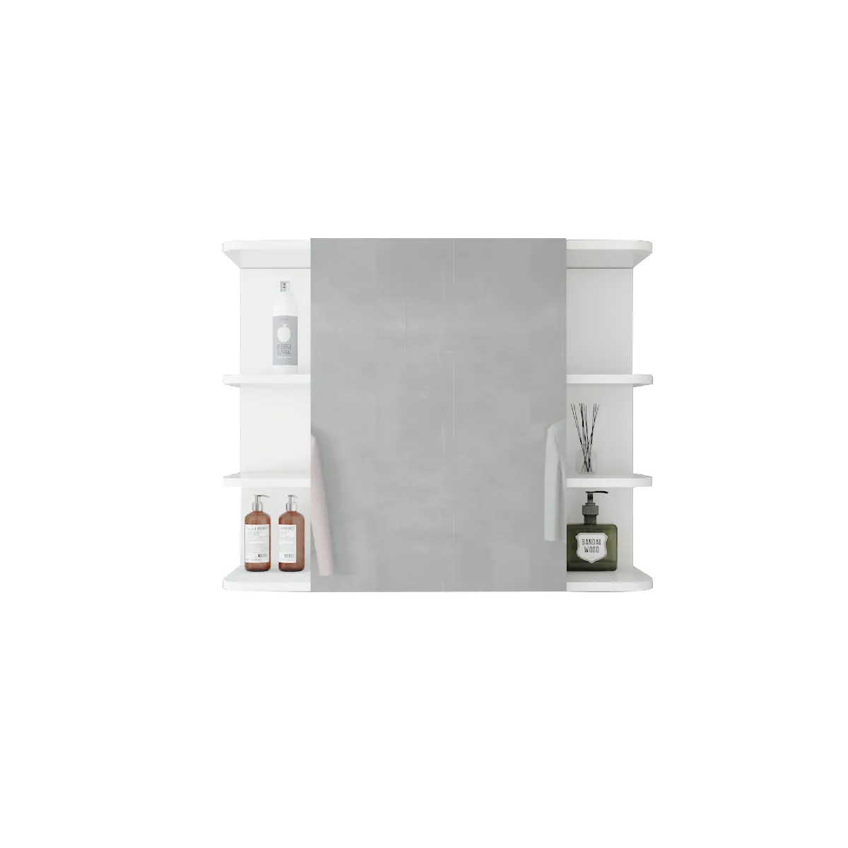 ML DESIGN MODERN LIVING ML Design Armoire à miroir - Blanc 80x64 cm