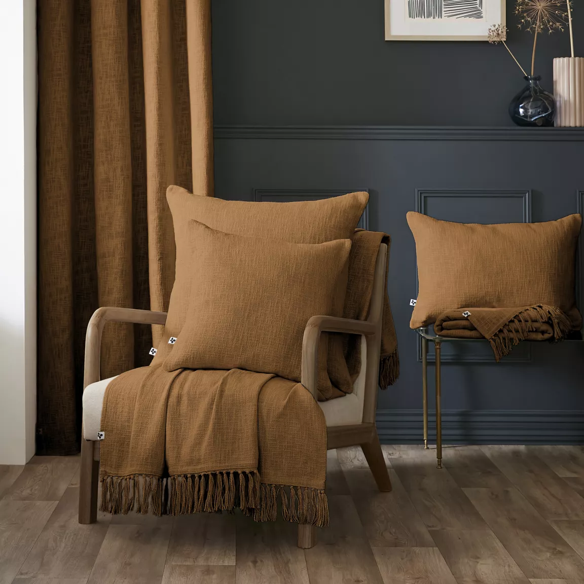 Plaid coton (180 x 220 cm) Sixtine Camel