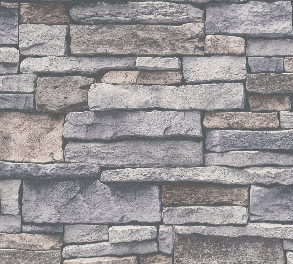 A.S. Creation Vliestapete BRICKS & STONES - grau - Steinoptik - 10 Meter