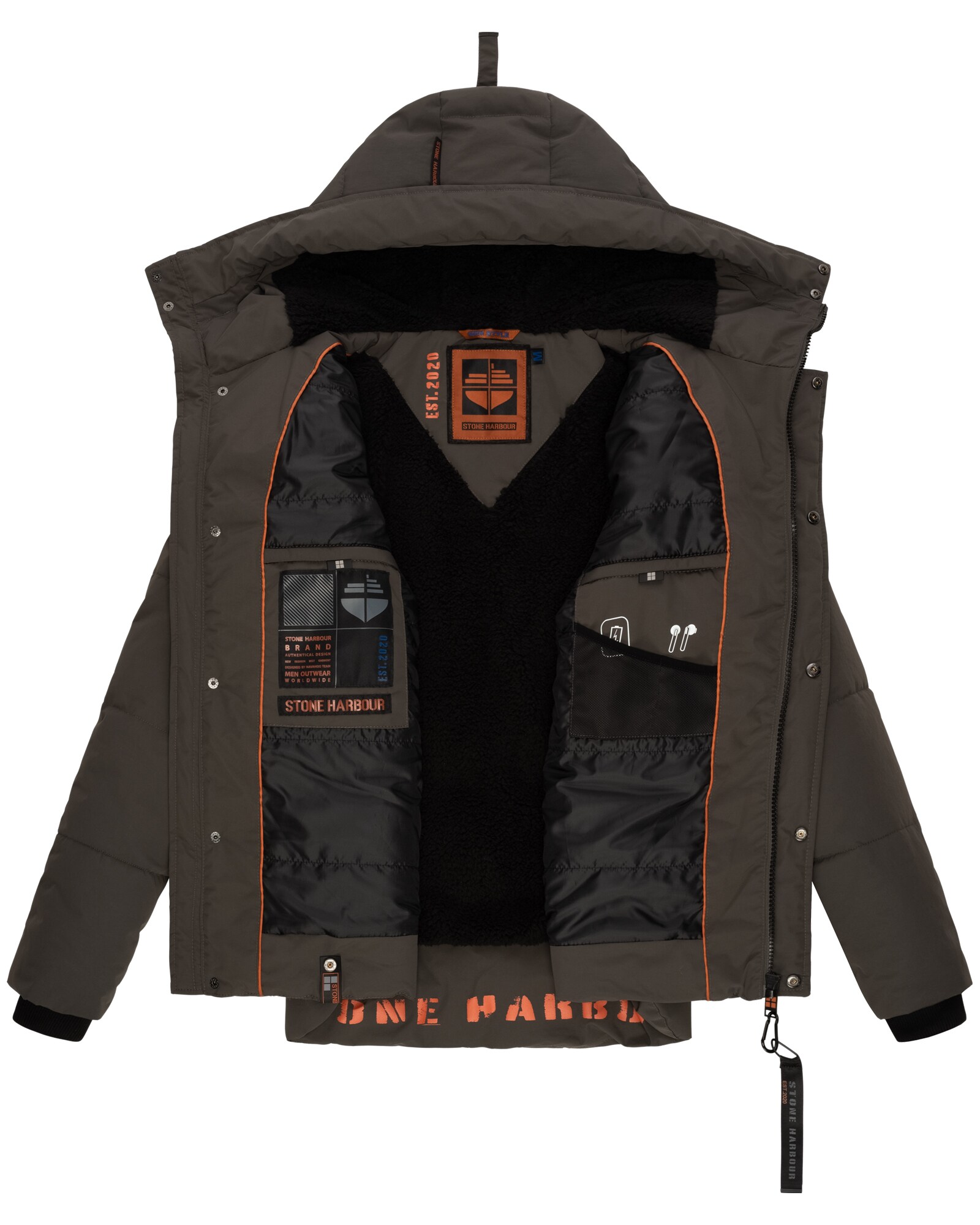 STONE HARBOUR Herren Stylische Outdoorjacke Winterjacke mit Teddyfell Innenfutter Admaroo