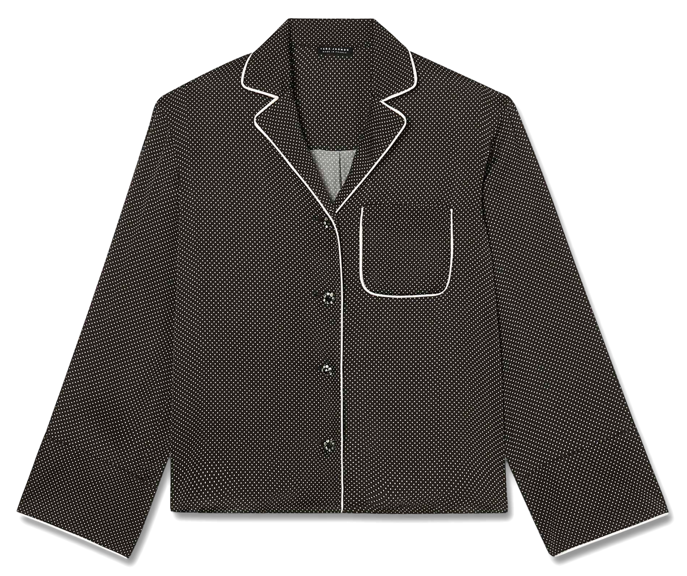 CALVI - Chemise col classique à pois | Noir