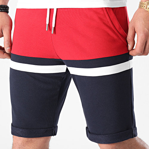 Short Jogging Tricolore 1507 Rouge Bleu Marine