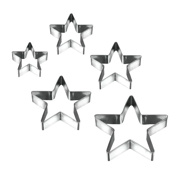 5 emporte-pièces étoile inox