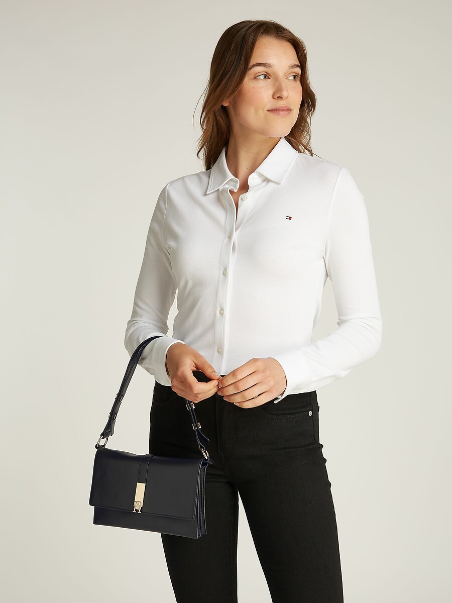 TOMMY HILFIGER<br>Bolsa de ombro com tachas TH HERITAGE