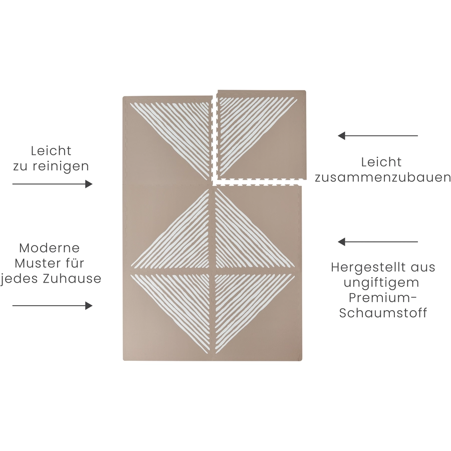 toddlekind Prettier Puzzle Spielmatte Sandy Lines Tan 120 x 180 cm