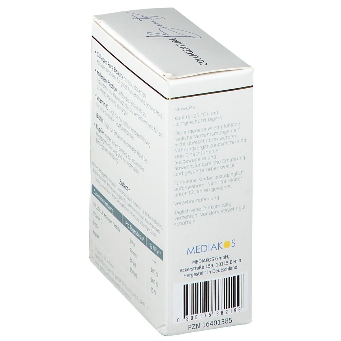 COLLAGEN PURE Beauty 10 g Gold Trinkampullen hochdosiert