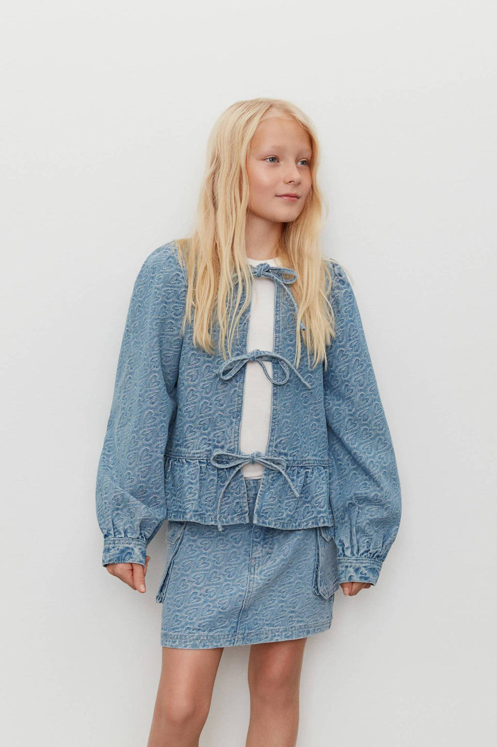 Sofie Schnoor spijkerrok met hartjes light blue denim