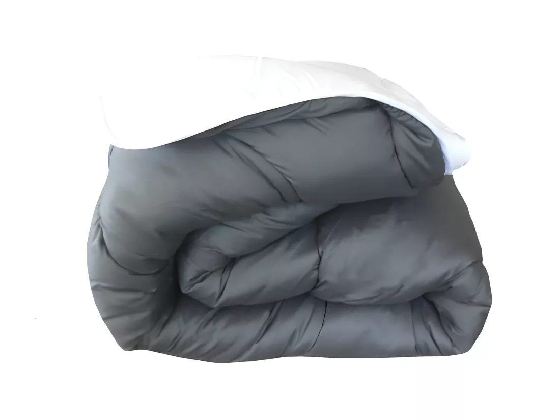 ABEIL Couette Bicolore - 220 x 240 cm - Blanc et gris