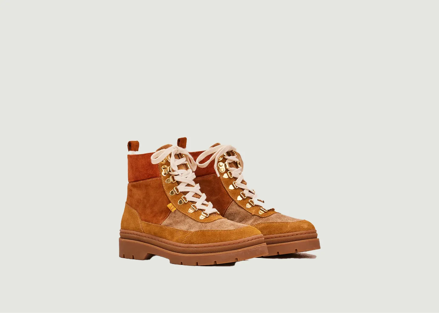 Bottines fourrées en cuir suédé et velours Joelle M.Moustache