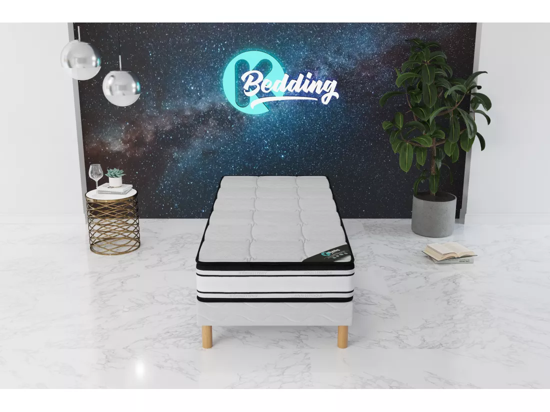 Ensemble matelas Grand confort + sommier 90x190 hauteur 22cm