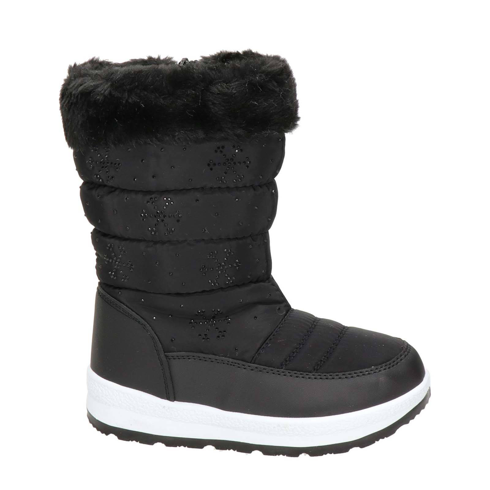 Snow Fun snowboots met strass steentjes zwart