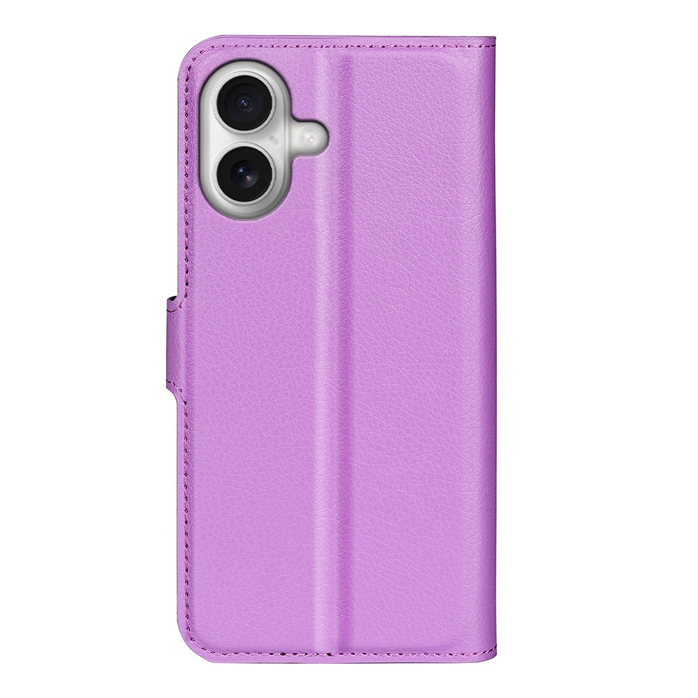 iPhone 17 Leder Tasche Flip Cover Litchi Look - Lila