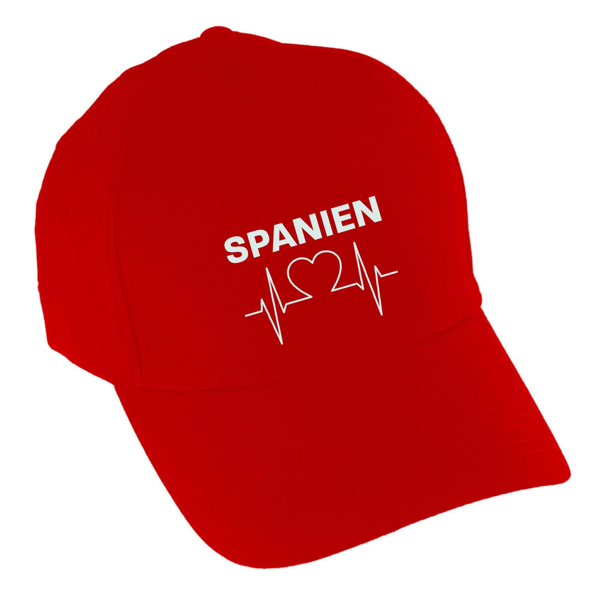 multifanshop® Baseballcap - Spanien - Herzschlag - Druck weiß