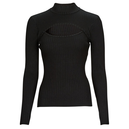Guess - LS RIB CUTOUT SWTER - Noir