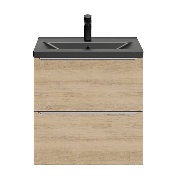 Plan vasque faible profondeur noir GoodHome Nira 60 cm