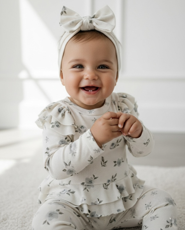 Cute flowery set - groen