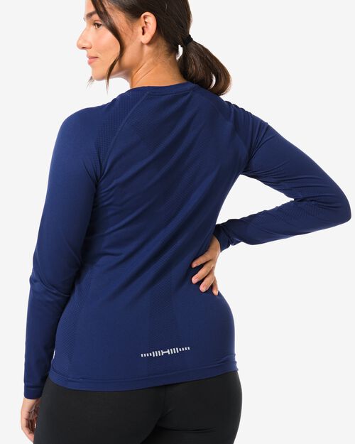 maillot de sport sans couture pour femme bleu foncé