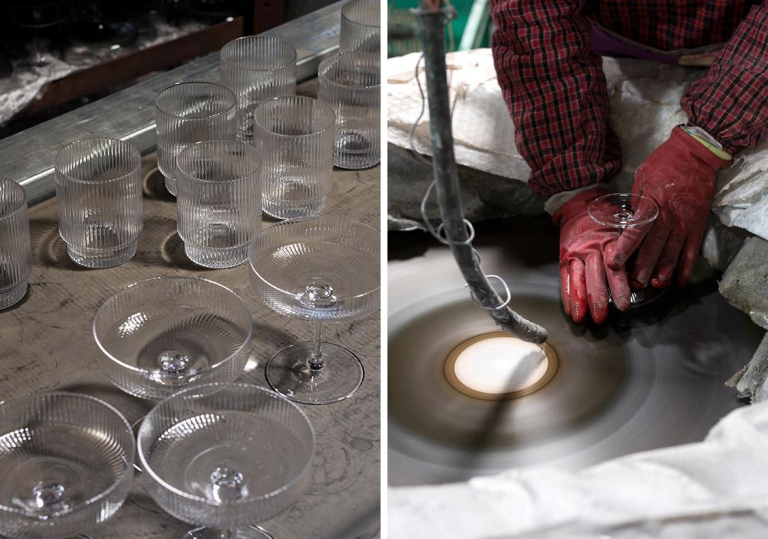 Ferm Living Ripple champagne glas set van 2 Clear