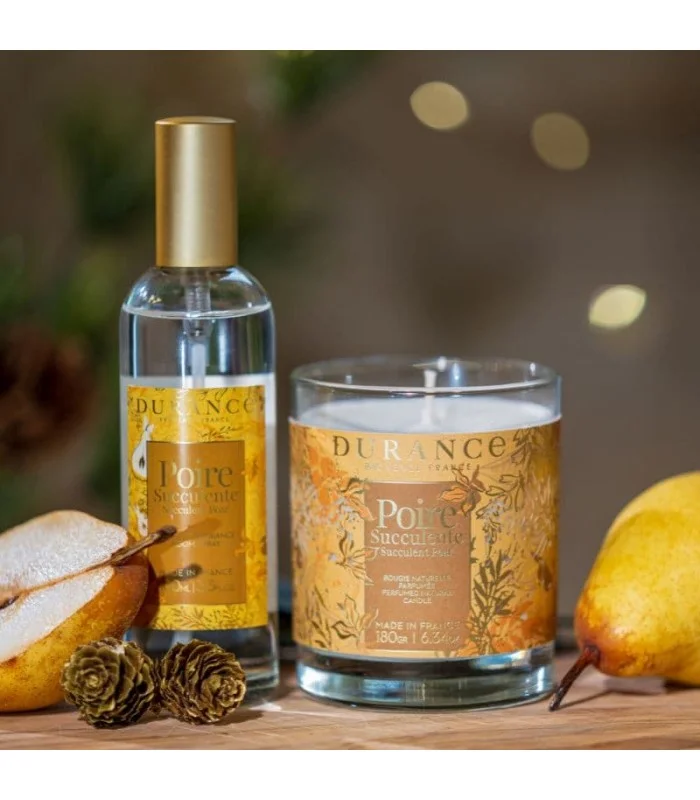 Coffret Bougie et Parfum d'Ambiance Poire Succulente 100 ml /180 gr