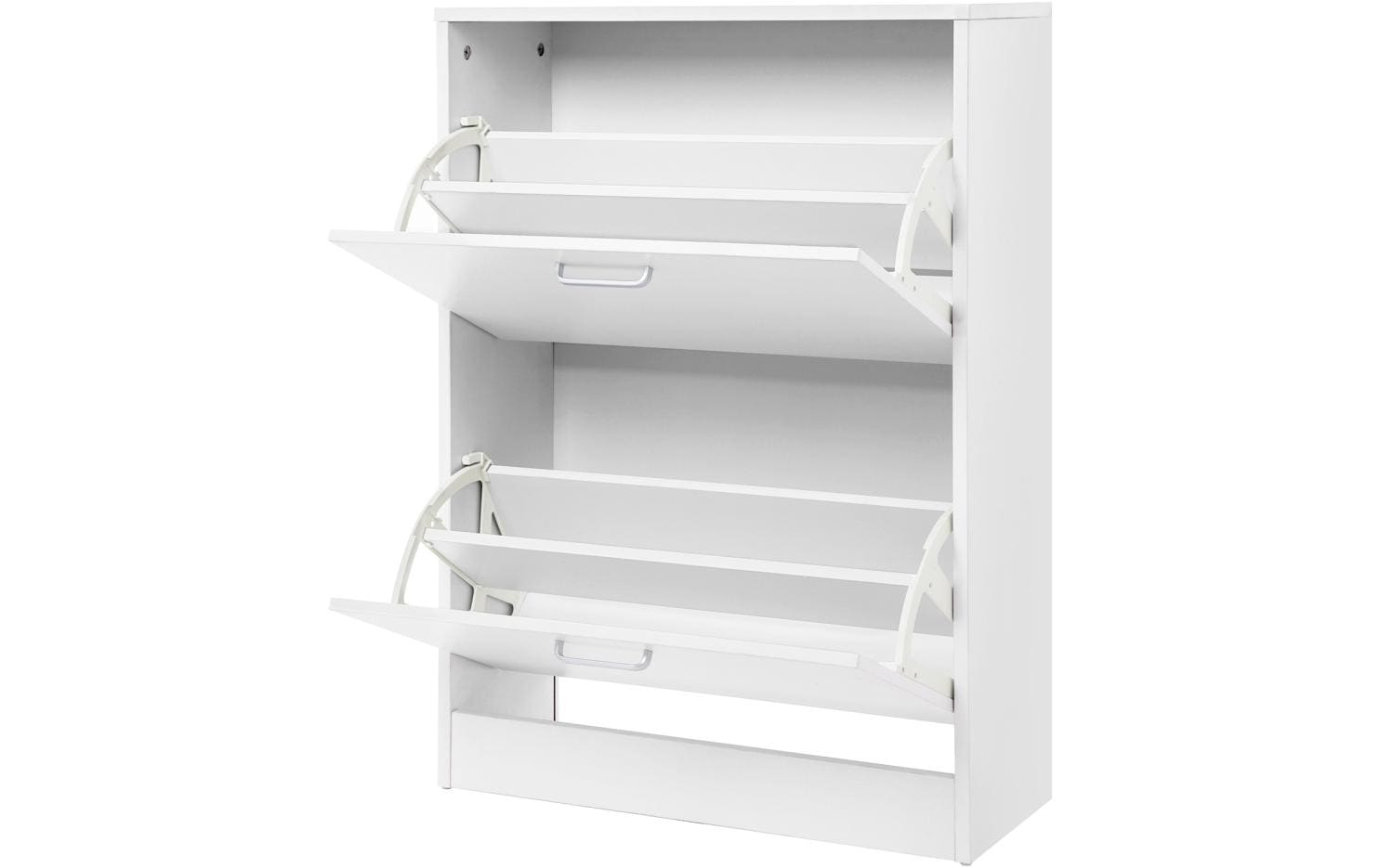 Schuhschrank mit 2 Klappen 24 x 83.5 cm, WeissSchuhregal mit verstellbaren Trennwänden