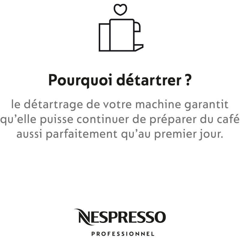 Kit de détartrage pour les machines à café Nespresso & Nespresso Professionnel