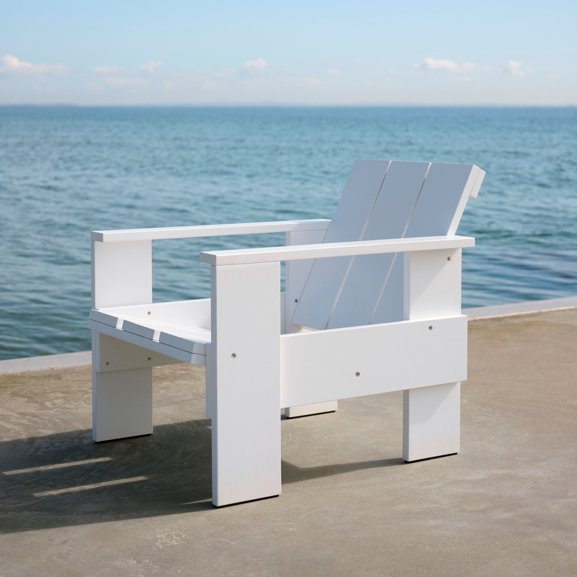 Loungestoel Crate Pinewood wit