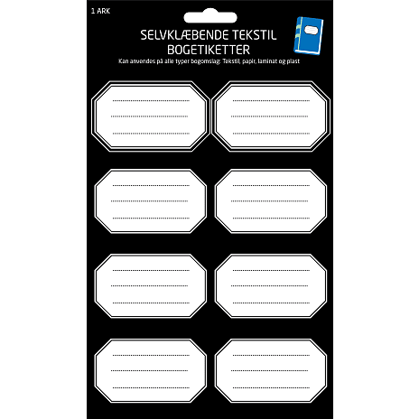 Bogetiketter A5 – flere varianter - assorteret