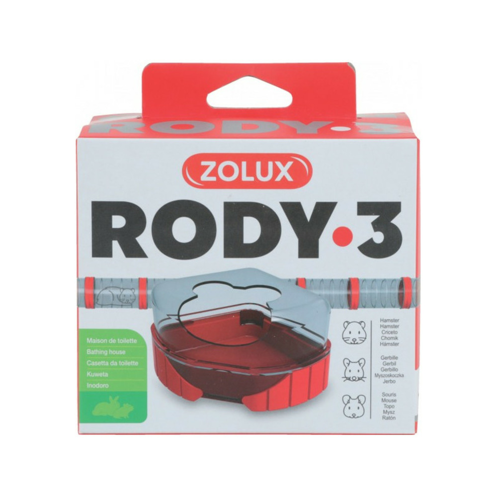 1 maison de toilette pour petits rongeurs rody3 couleur rouge taille 14.3 c