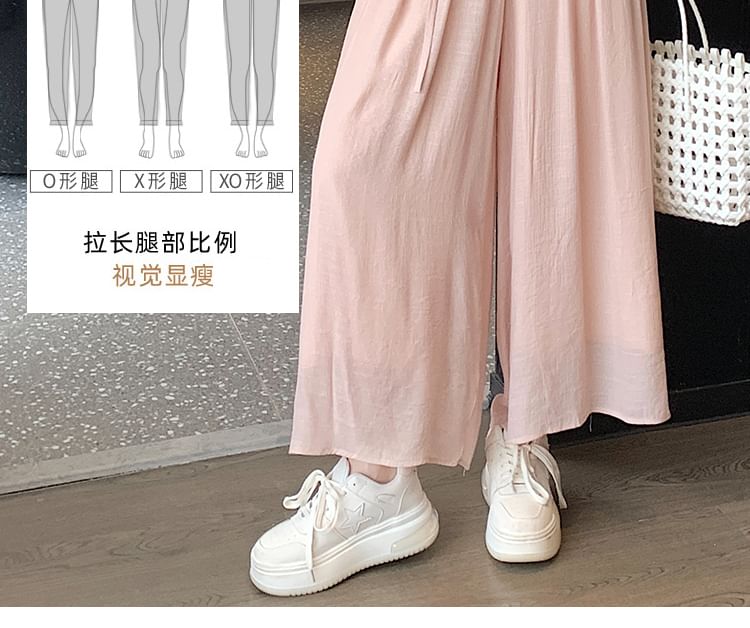 ANORA - Hoge taille effen cropped culottes