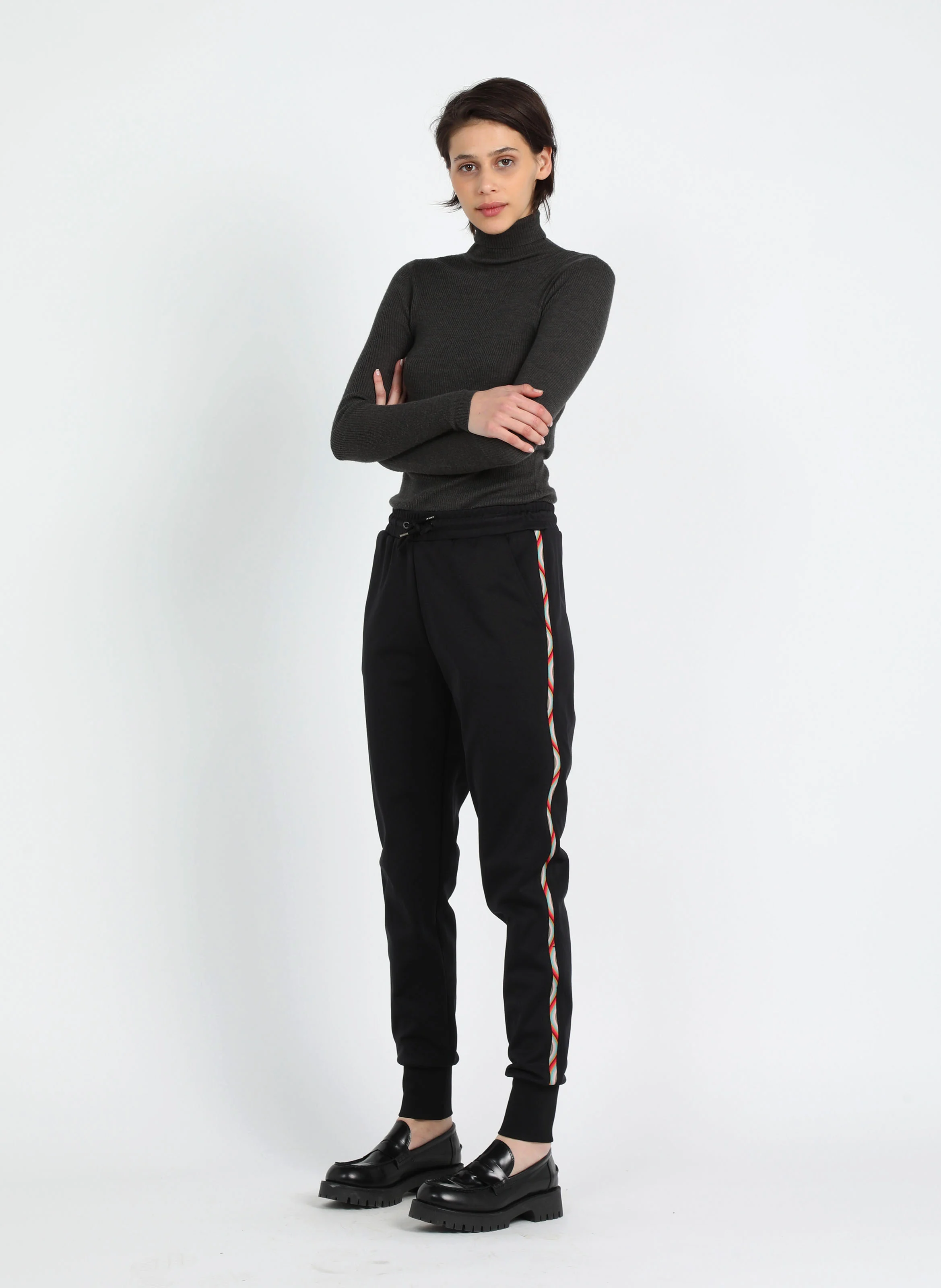 Pantalon jogging en coton mélangé | Noir