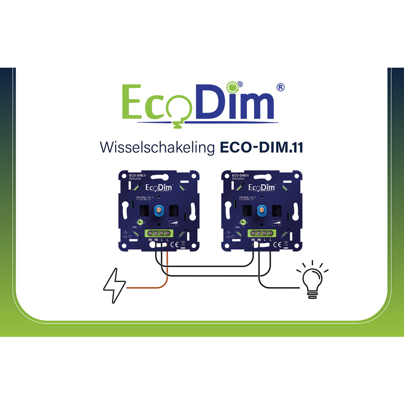 Eco-Dim.11 wisseldimmer universeel duopack 0-250W LED (RC)