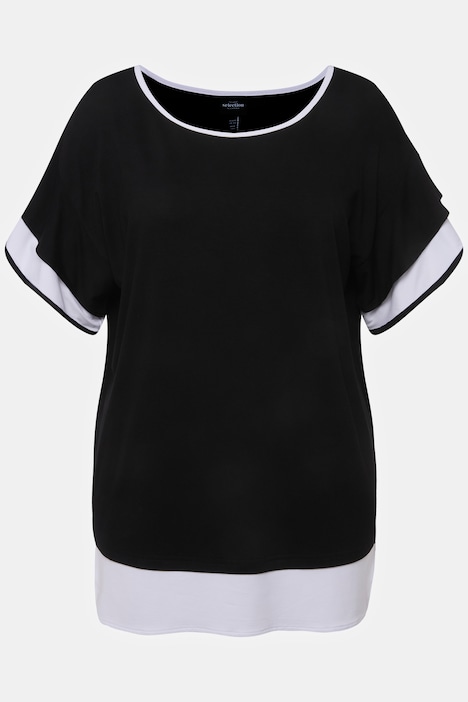 T-Shirt, Oversized, Rundhals, Volant-Halbarm