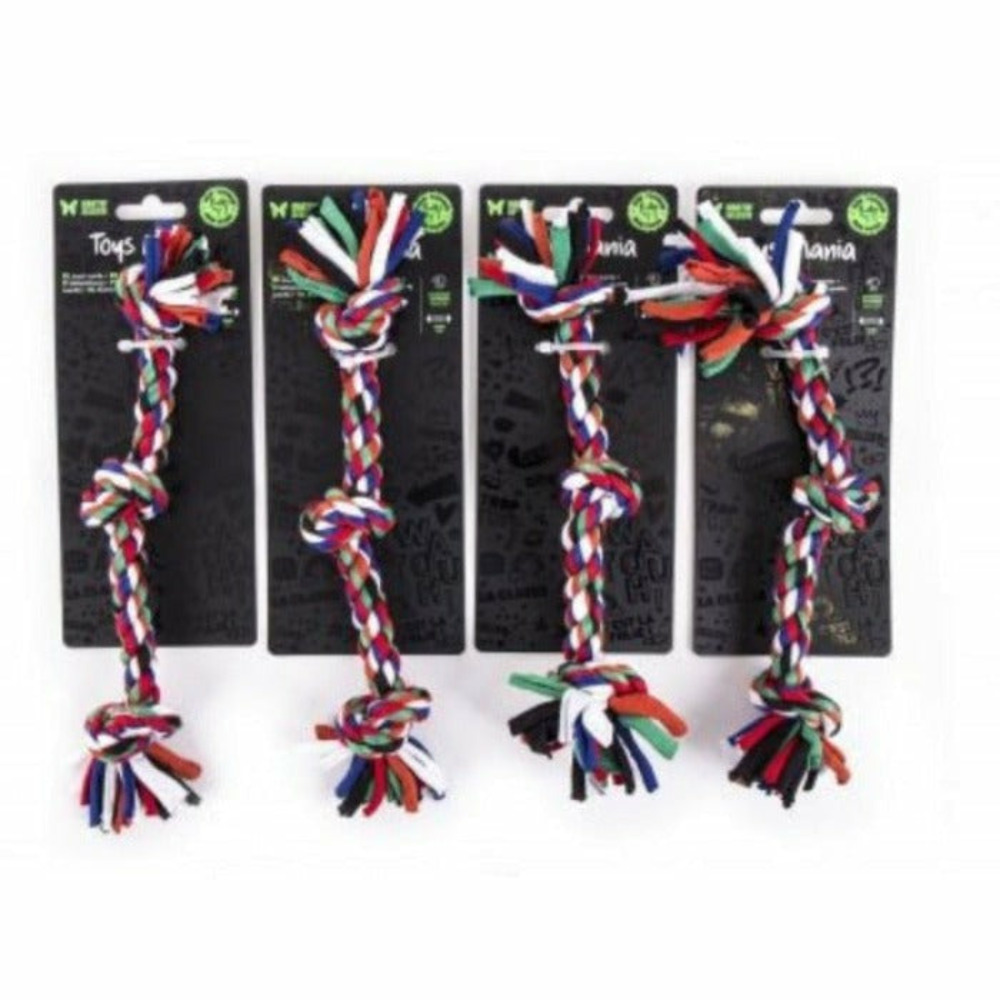 Lot de 4 cordes de 3 noeuds en tissu pour chiots coloris suivant disponibilité