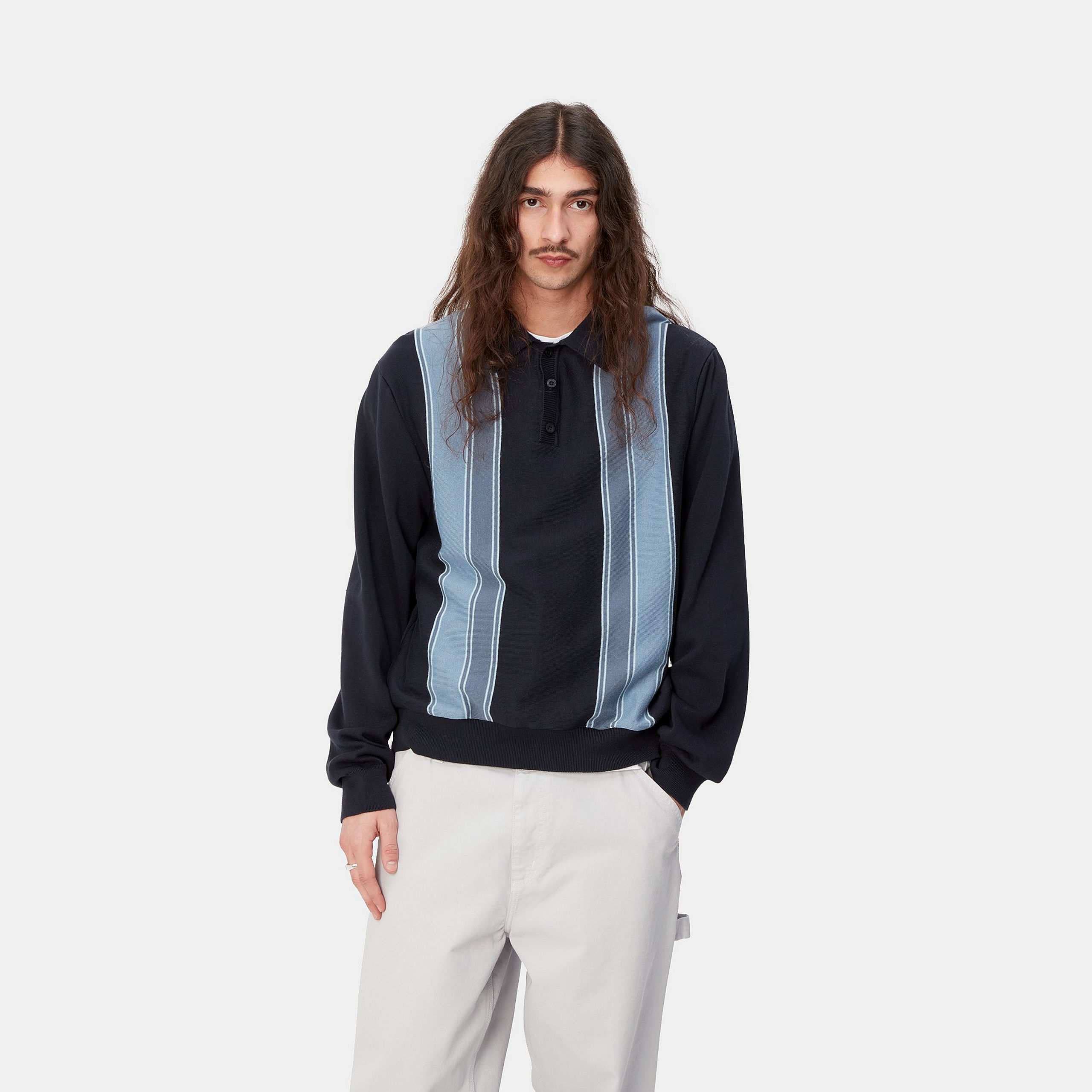 Carhartt WIP LS Kendricks Polo Dark Navy
