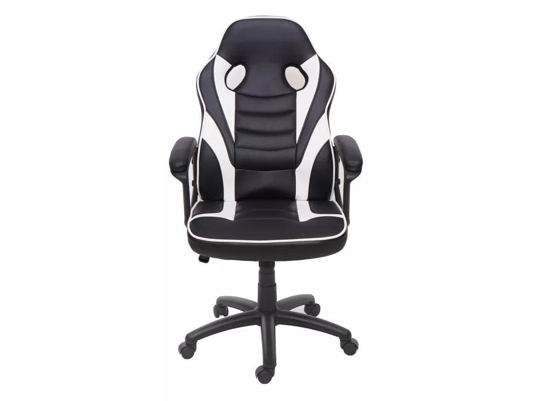 Chaise de bureau MCW-F59, noir-blanc