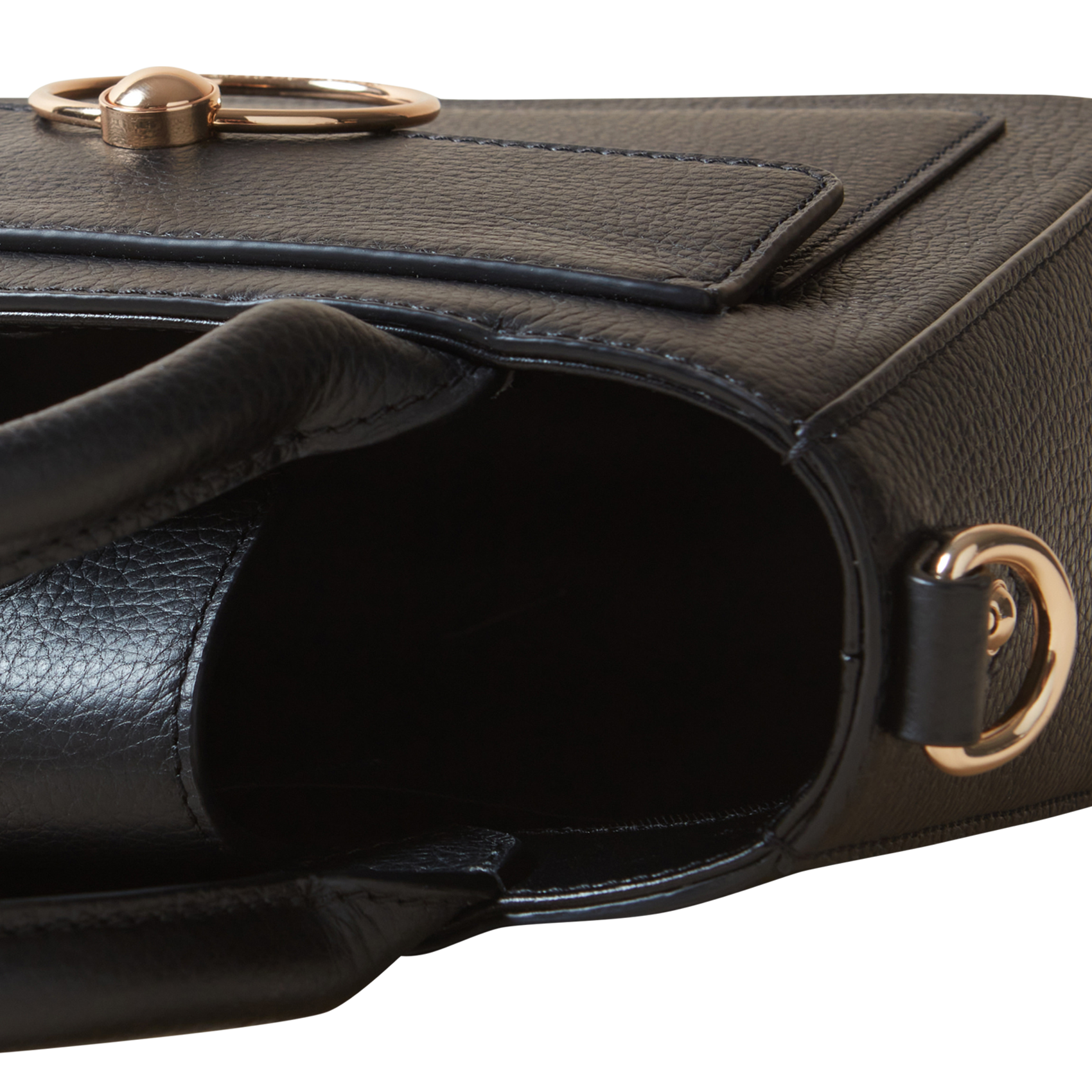 Sac bandoulière en cuir grainé | Noir