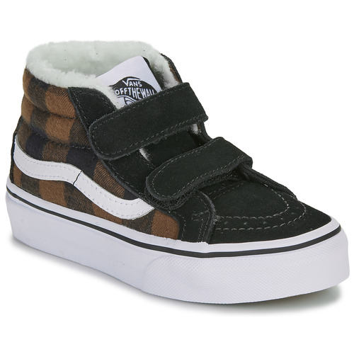 Vans - UY SK8-MID REISSUE V PLAID SHERPA - Noir / Marron