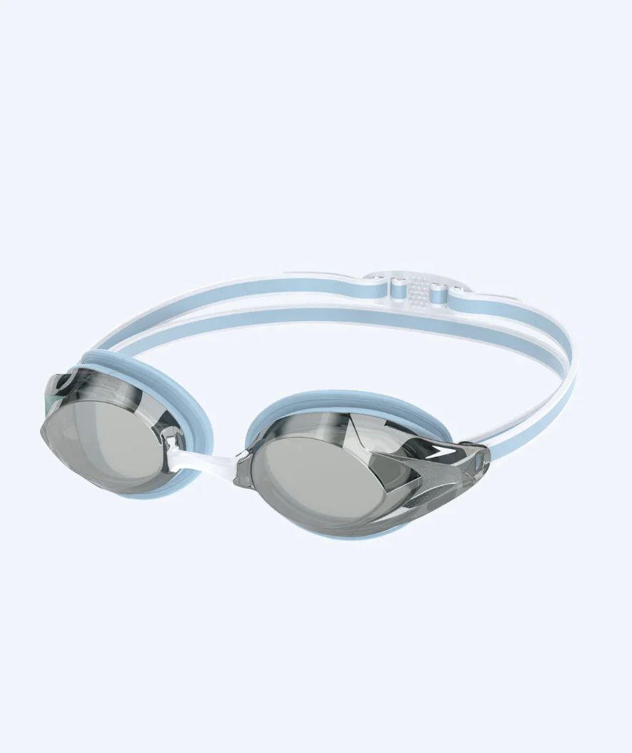 Speedo Elite svømmebriller til damer - Vanquisher 3.0 Mirrored - Lyseblå/sølv