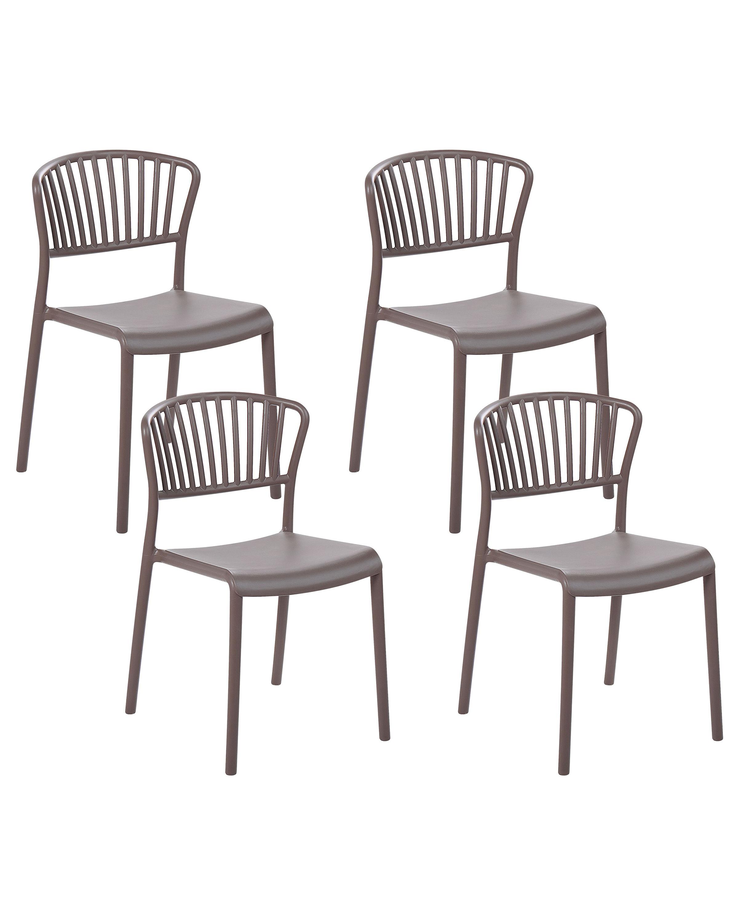 Set van 4 tuinstoelen GELA Taupe