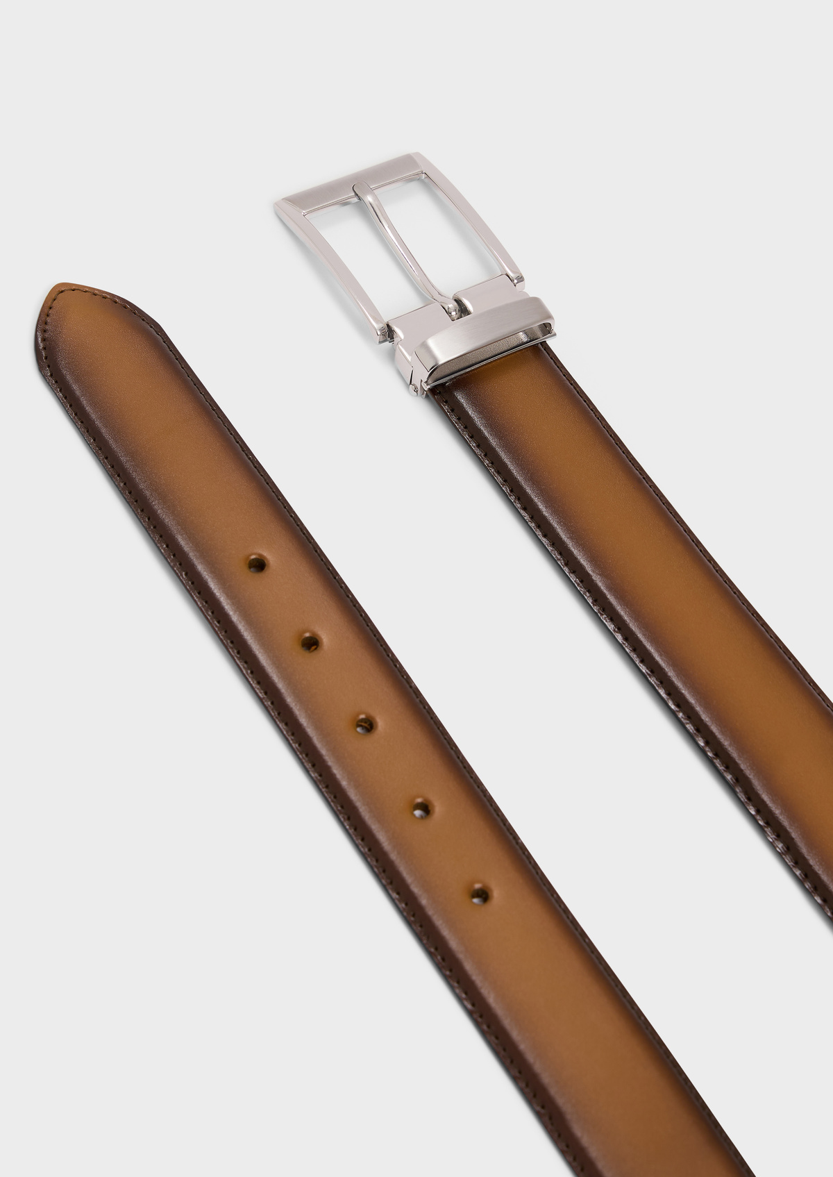 Ceinture ajustable en cuir lisse cognac