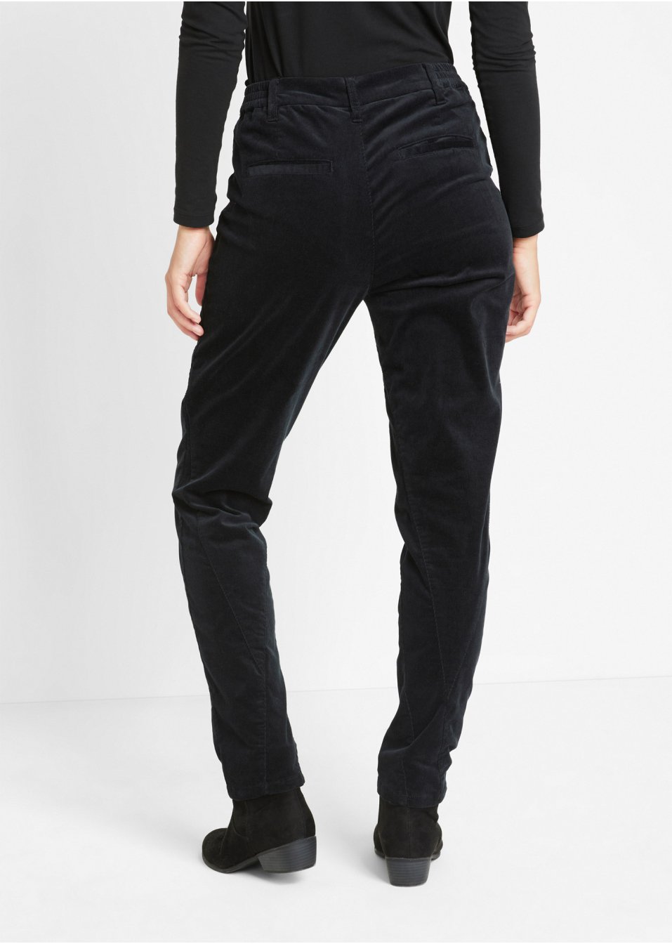 Pantalon velours côtelé extensible à taille confortable