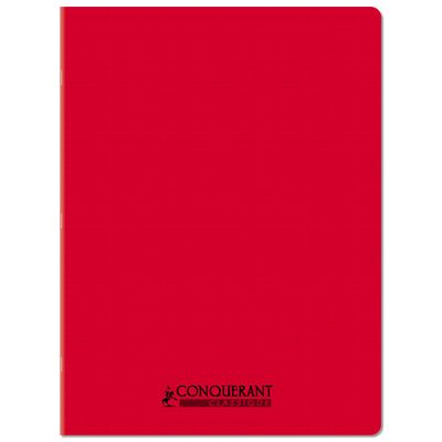Conquérant Classique - Cahier polypro - 24 x 32 cm - 48 pages - petits carreaux (5x5 mm) - rouge