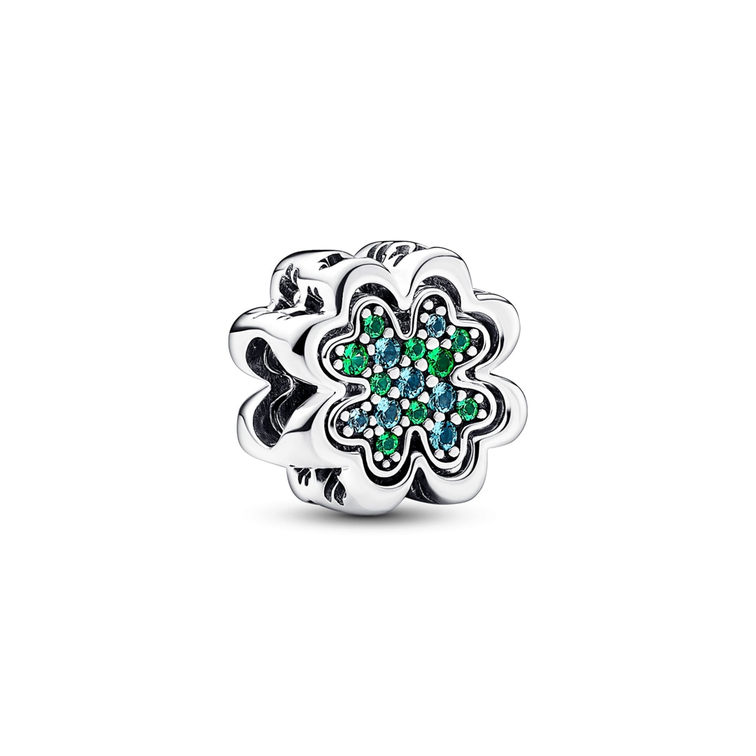 Pandora Moments Teilbares Vierblättriges Kleeblatt Charm 925 Silber