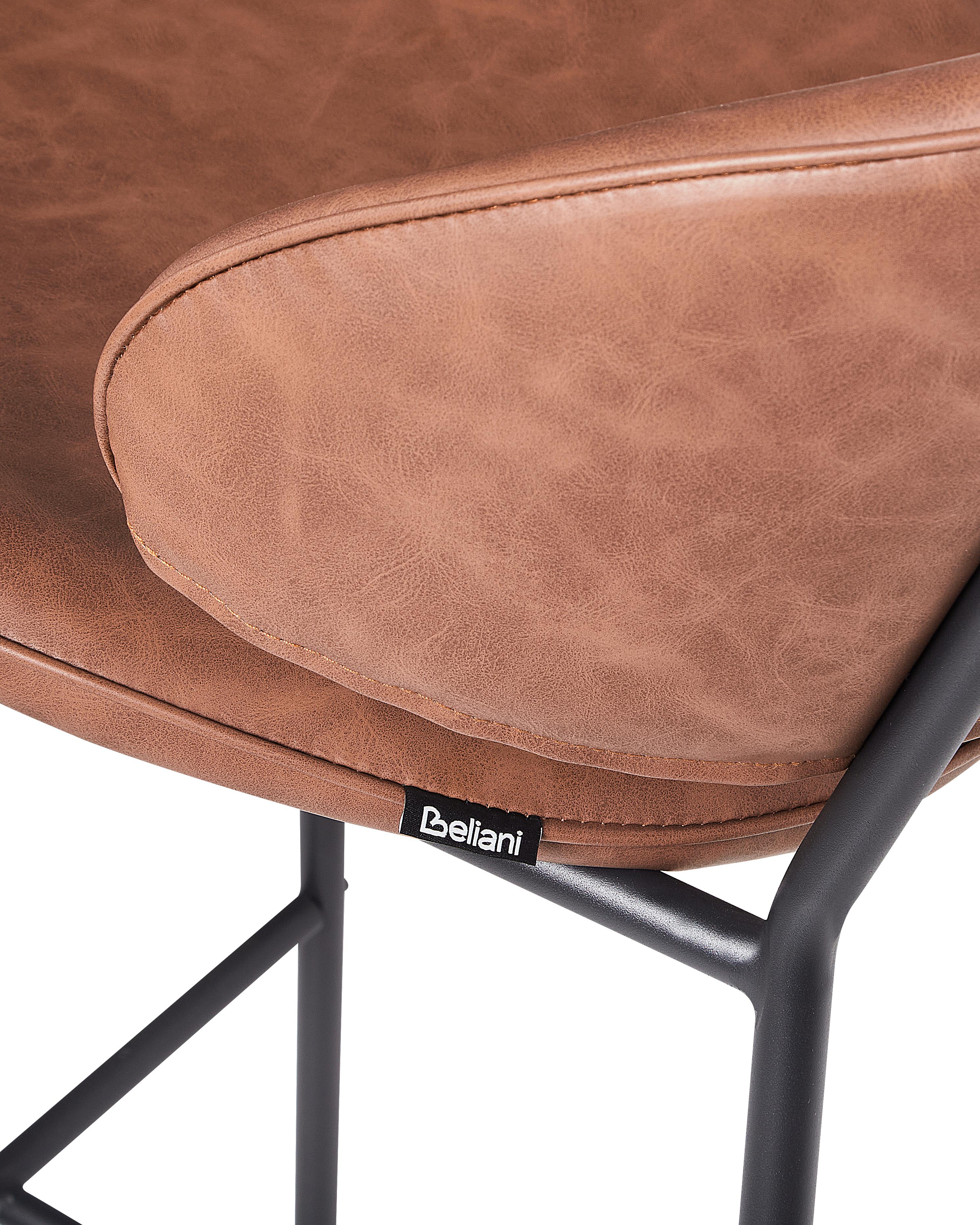Set van 2 barstoelen KIANA Kunstleer Bruin