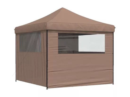 Tente de réception pliable escamotable avec 4 parois latérales