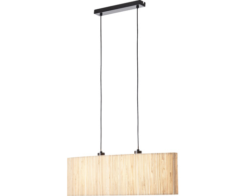 Hanglamp, 2-lichts, HxBxD 120x78x22 cm, zwart/naturel